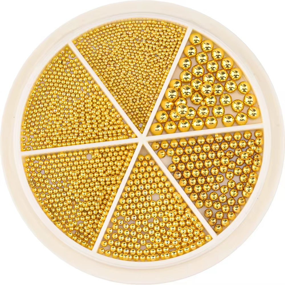 Luxury Metal Caviar Bead Wheel – Mixed Sizes Nail Art Studs