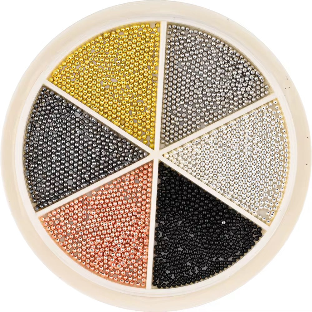 Luxury Metal Caviar Bead Wheel – Mixed Sizes Nail Art Studs