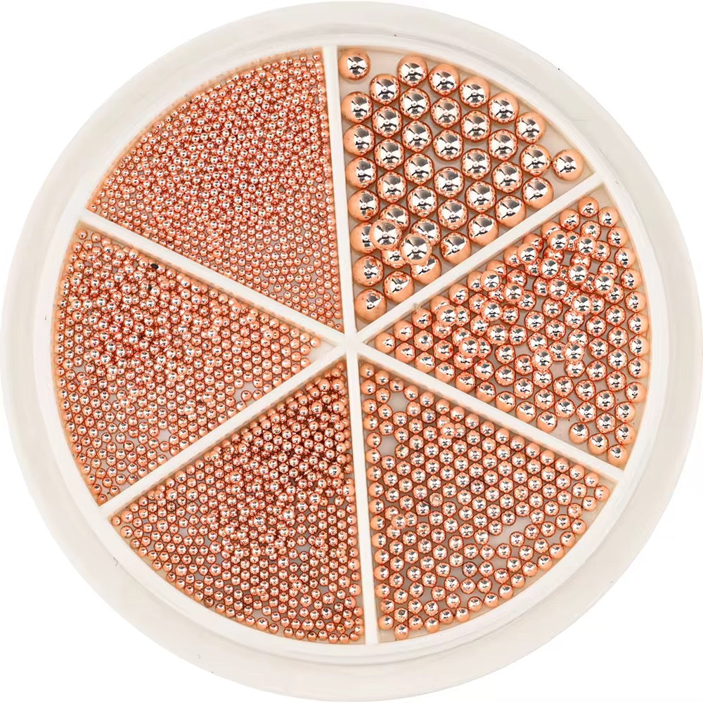 Luxury Metal Caviar Bead Wheel – Mixed Sizes Nail Art Studs
