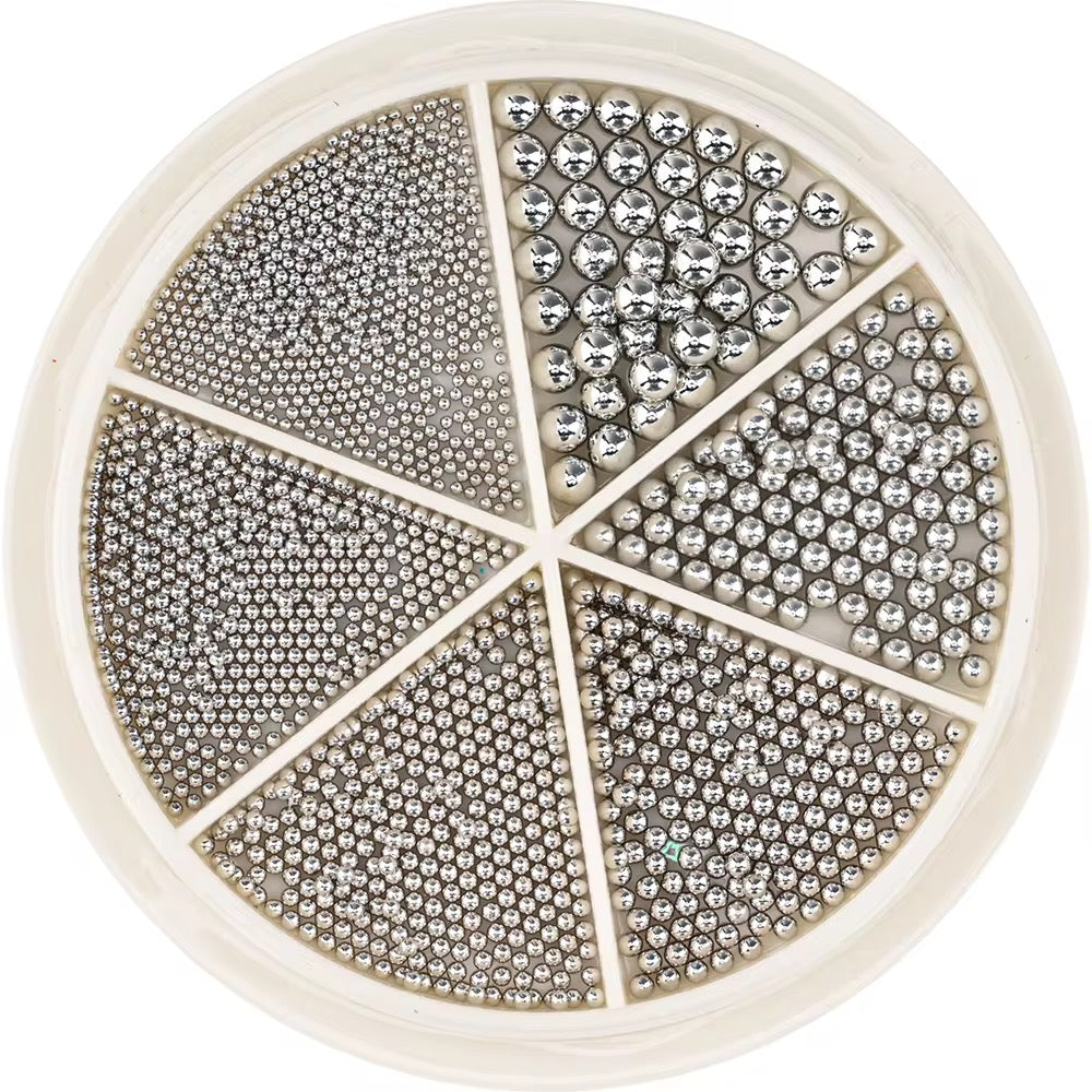 Luxury Metal Caviar Bead Wheel – Mixed Sizes Nail Art Studs