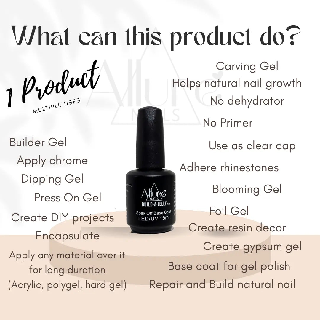 PRE ORDER END OF OCTOBER Build-A-Jelly™ Soak-Off Base Coat – Prevent Lifting & Boost Adhesion