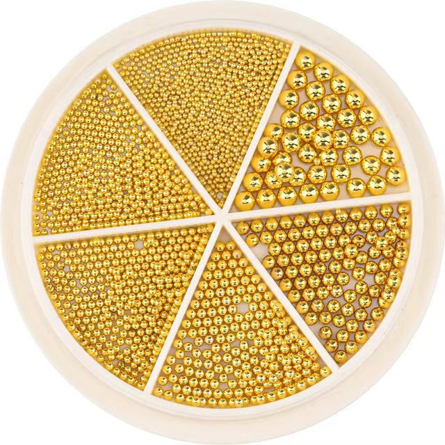 Luxury Metal Caviar Bead Wheel – Mixed Sizes Nail Art Studs