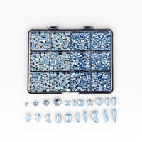 Mixed Shape Rhinestone Nail Art Kit – Multi Size Crystal Charms (12 Grid Box)
