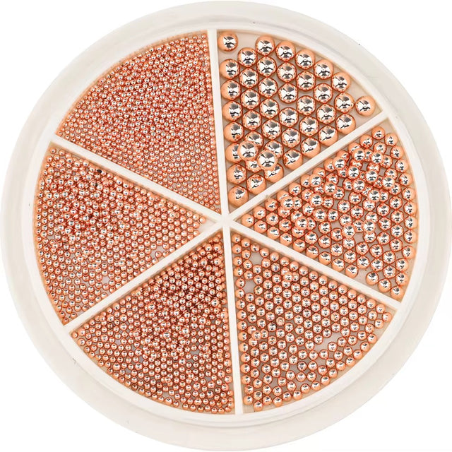 Luxury Metal Caviar Bead Wheel – Mixed Sizes Nail Art Studs