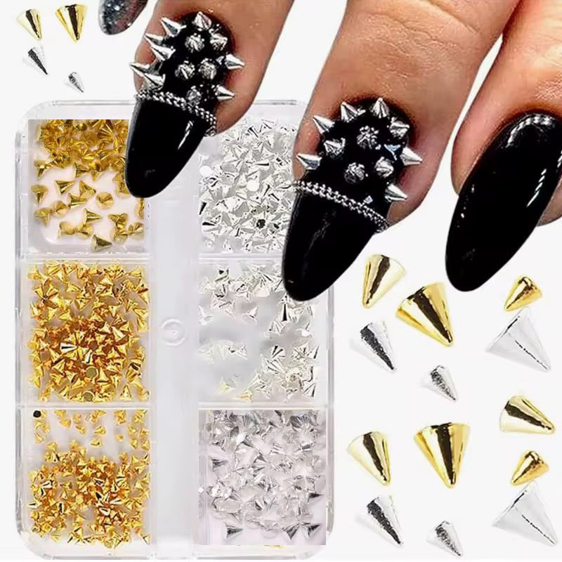 Mixed Gold & Silver Spike Nail Charm Kit