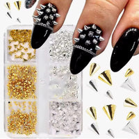 Mixed Gold & Silver Spike Nail Charm Kit