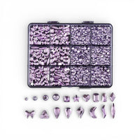 Mixed Shape Rhinestone Nail Art Kit – Multi Size Crystal Charms (12 Grid Box)