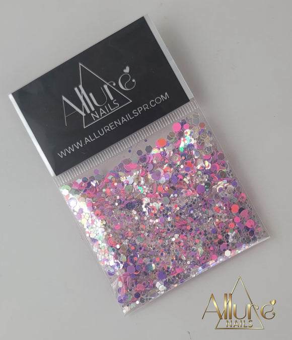 10ml Hot Pink Heart Glitter - Allure Nails PR