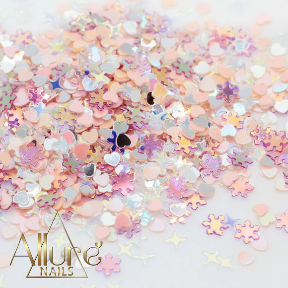 Pink Christmas Glitter 10ml - Allure Nails PR