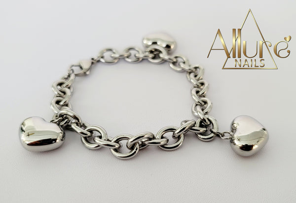 Stainless Steel Heart Bracelet - Allure Nails PR