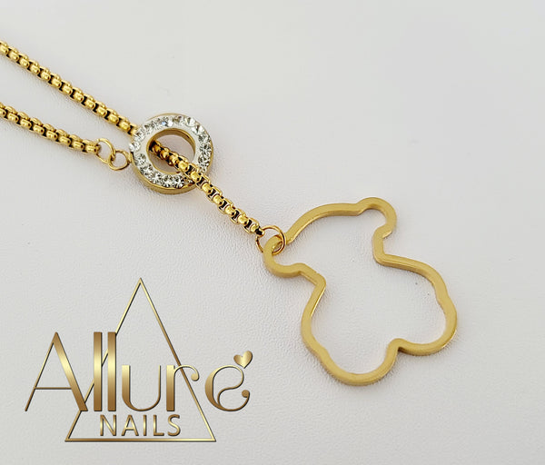 Gold Bear Necklace No 4 - Allure Nails PR