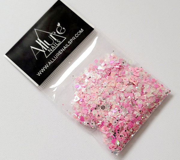 Heart Glitter Variety Color 10ml - Allure Nails PR