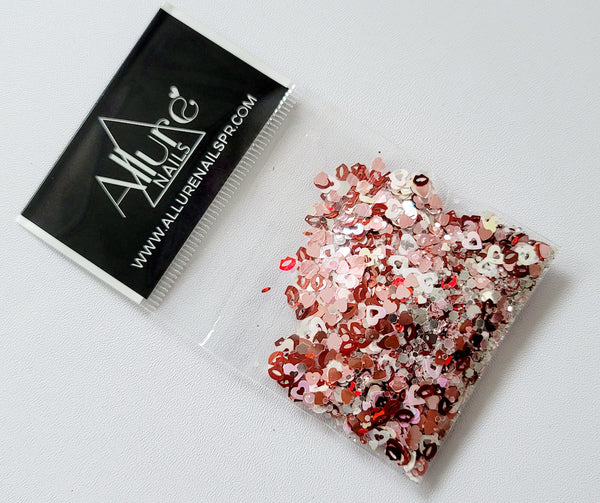 Heart Glitter Variety Color 10ml - Allure Nails PR