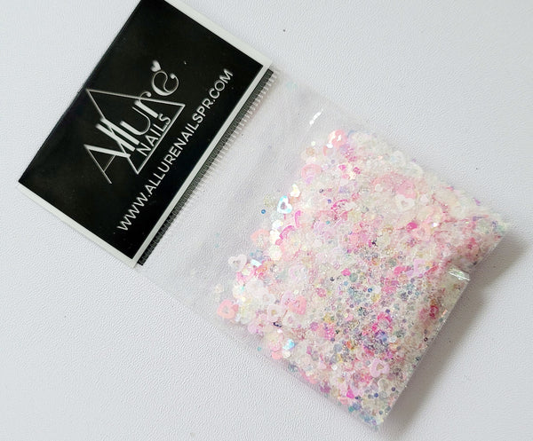 Heart Glitter Variety Color 10ml - Allure Nails PR