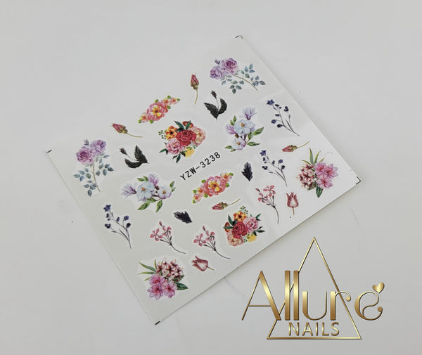 Flower Water Decal YZW-3238 - Allure Nails PR