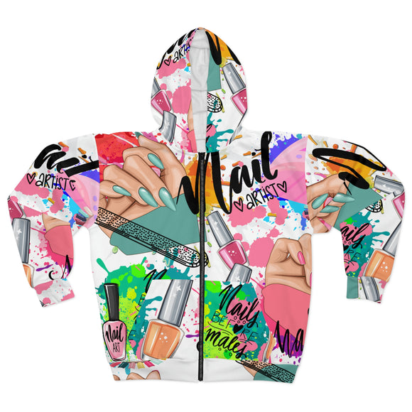 Unisex Zip Hoodie - Allure Nails PR