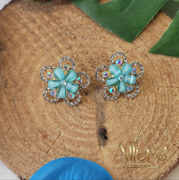 Colored Flowered Earrings - Allure Nails PR