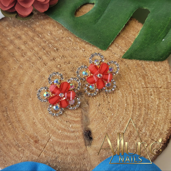 Colored Flowered Earrings - Allure Nails PR