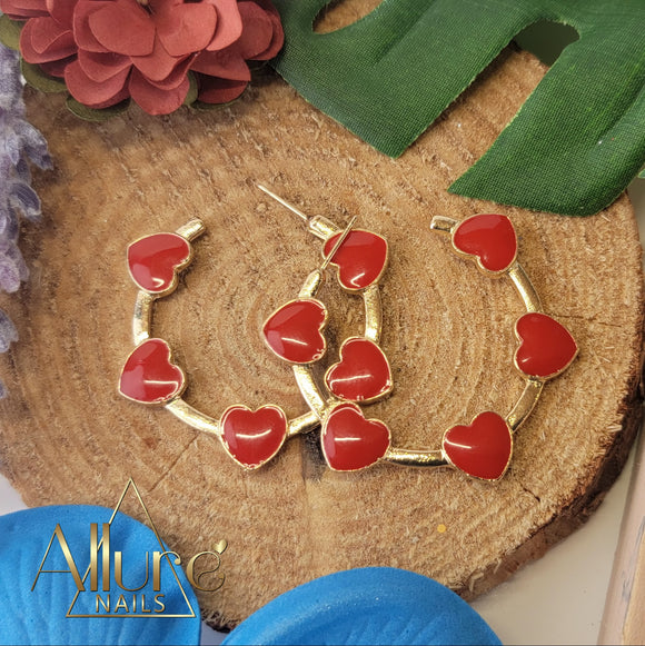 Heart Hoop Earrings - Allure Nails PR