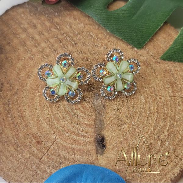 Colored Flowered Earrings - Allure Nails PR